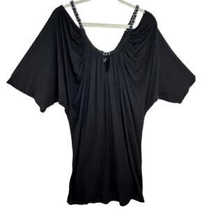 Sky Black Tunic with Chain Straps